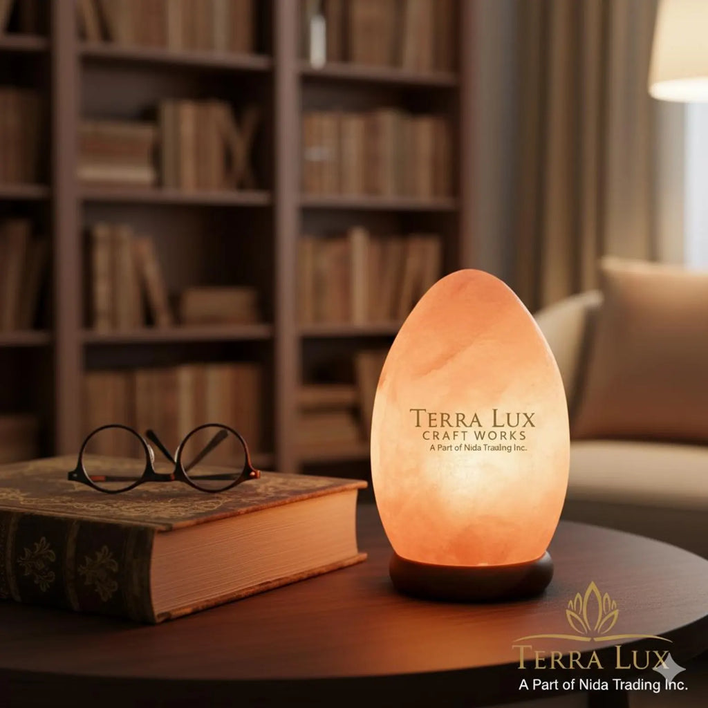 Egg Himalayan Salt Lamp - Air Purifier- Home Decor - Handcrafted Egg Shape - Gift