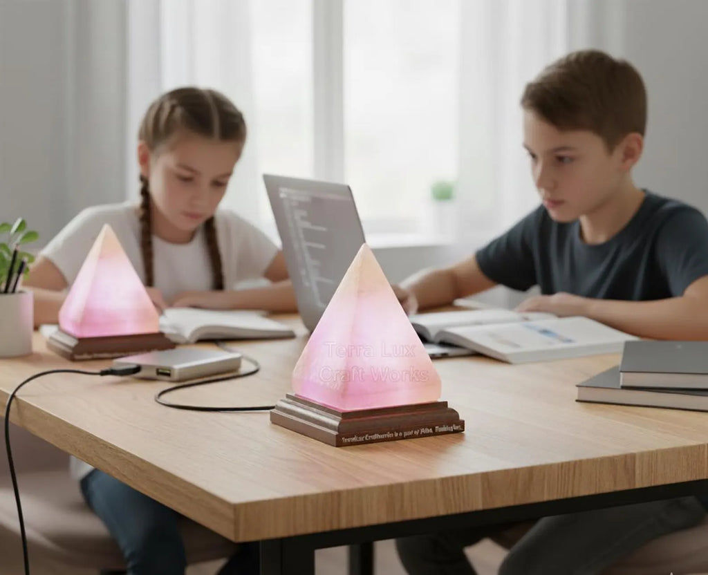 USB Pyramid Lamp,3-Inch LED Desk Light, Night Light, Home & Office Lighting, Modern Decor