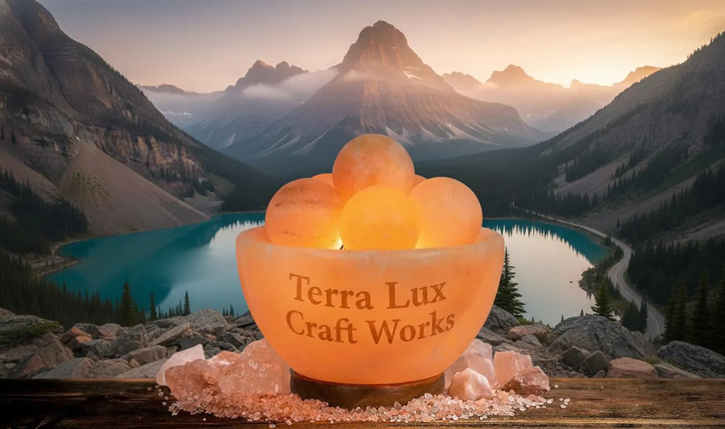 Fire Bowl Himalayan Pink Salt Lamp Fire Bowl with Balls 6 Inch, Handmade