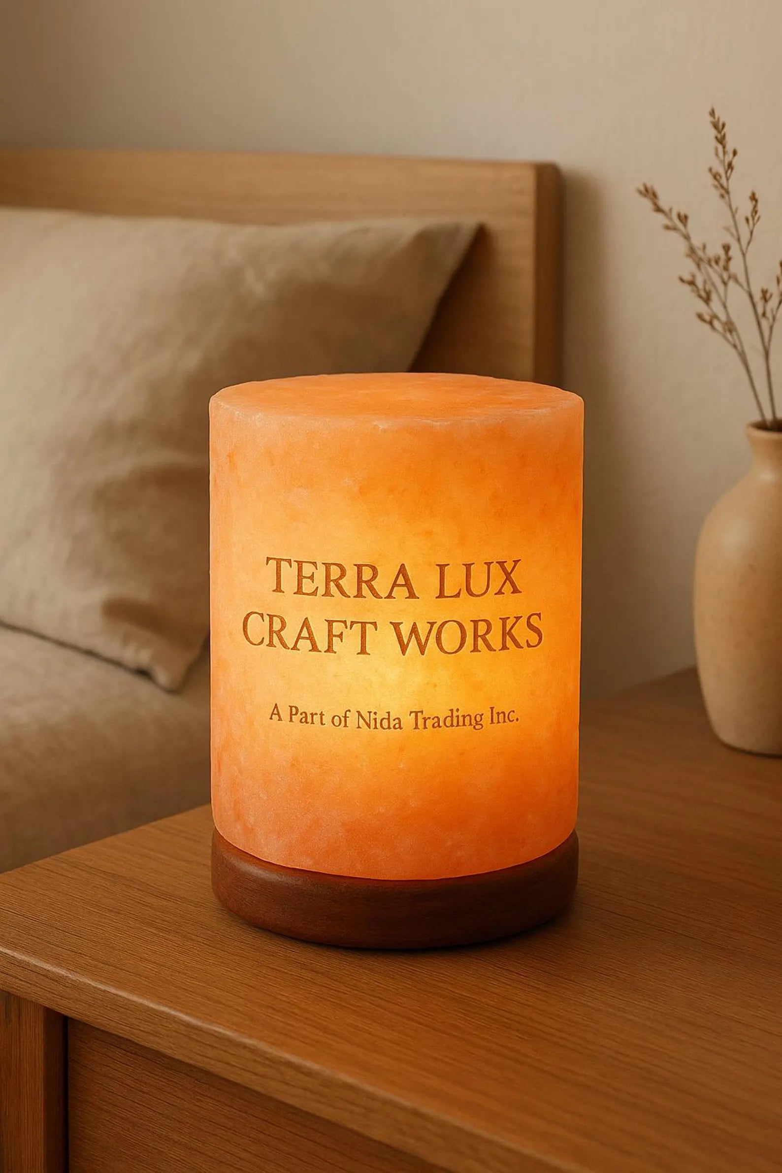 Cylinder pink salt lamp 6 inch - Himalayan Lamp- Home Decor- Gift products