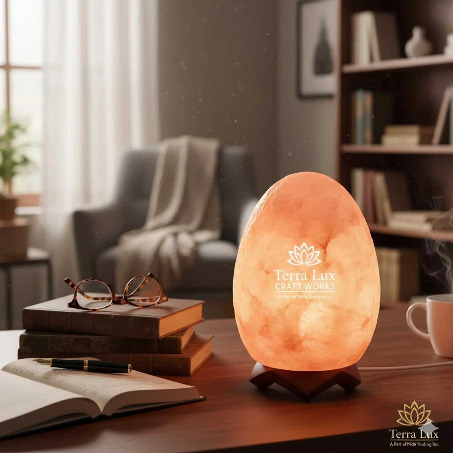 Egg Himalayan Salt Lamp - Air Purifier- Home Decor - Handcrafted Egg Shape - Gift