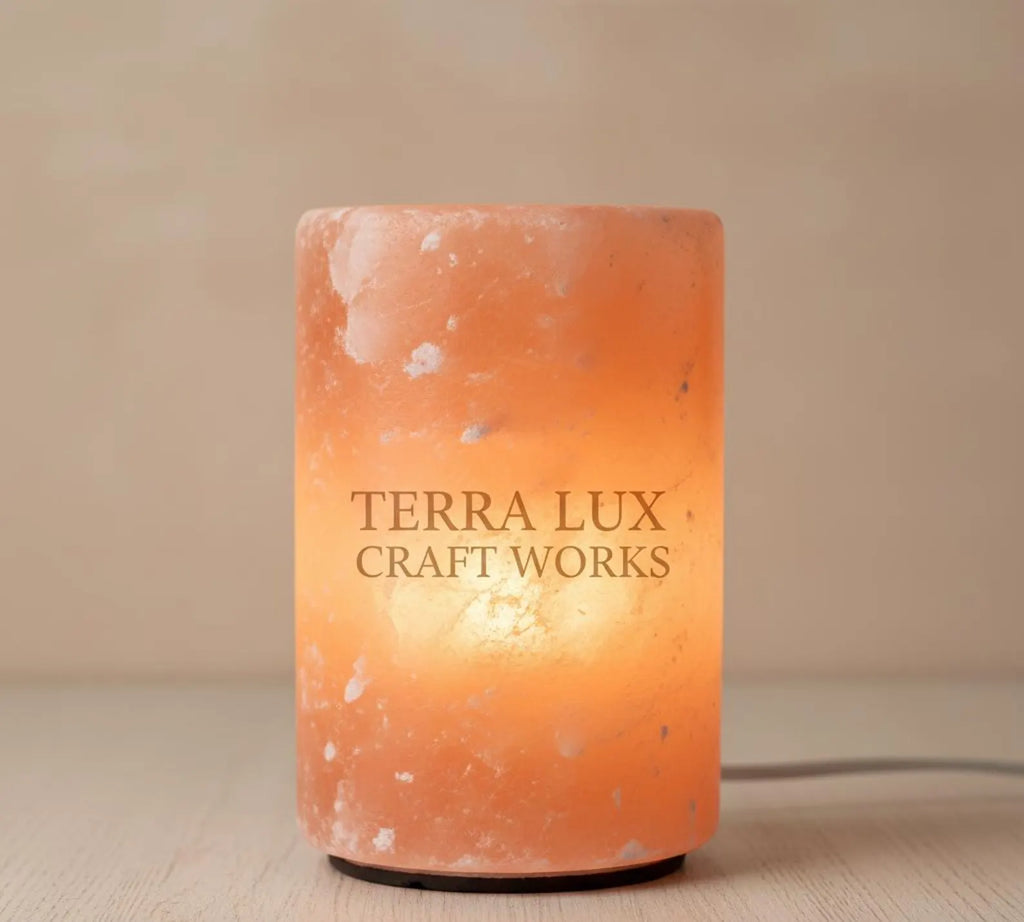 Cylinder pink salt lamp 6 inch - Himalayan Lamp- Home Decor- Gift products