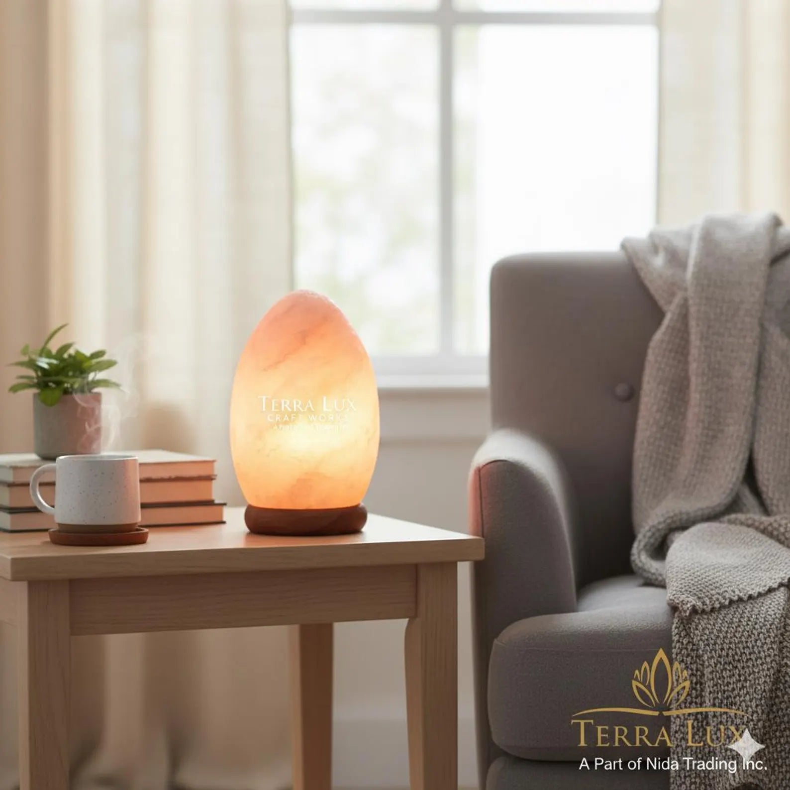 Egg Himalayan Salt Lamp - Air Purifier- Home Decor - Handcrafted Egg Shape - Gift