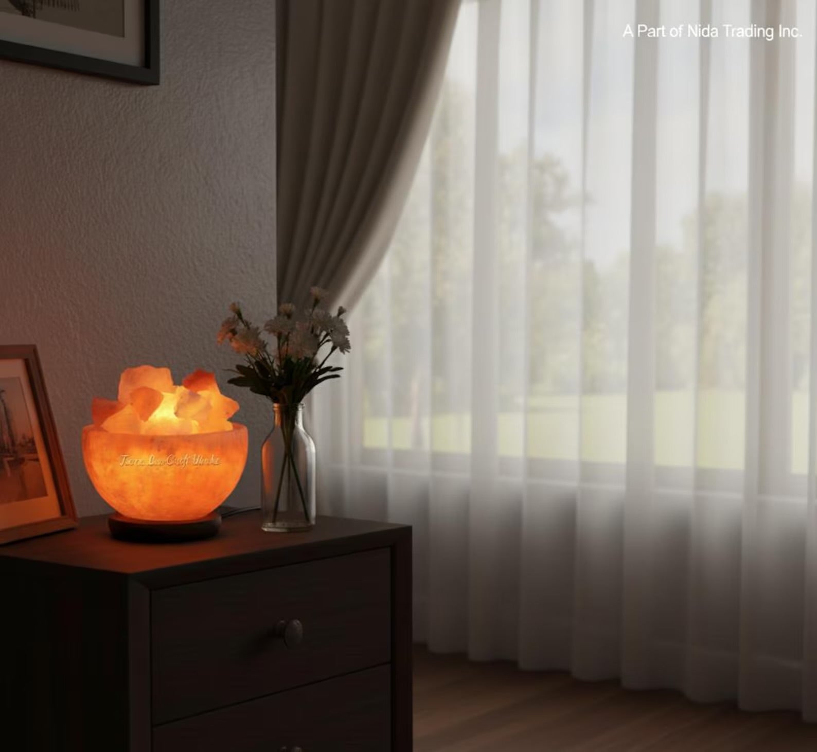 Fire Bowl with Chunks 6”, Himalayan Rock Lamp, 6” Decorative Salt Lamps