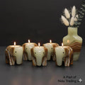 Elephant T-Light Candle Holder Onyx Green - Home Decor, Gift for Animal Lovers