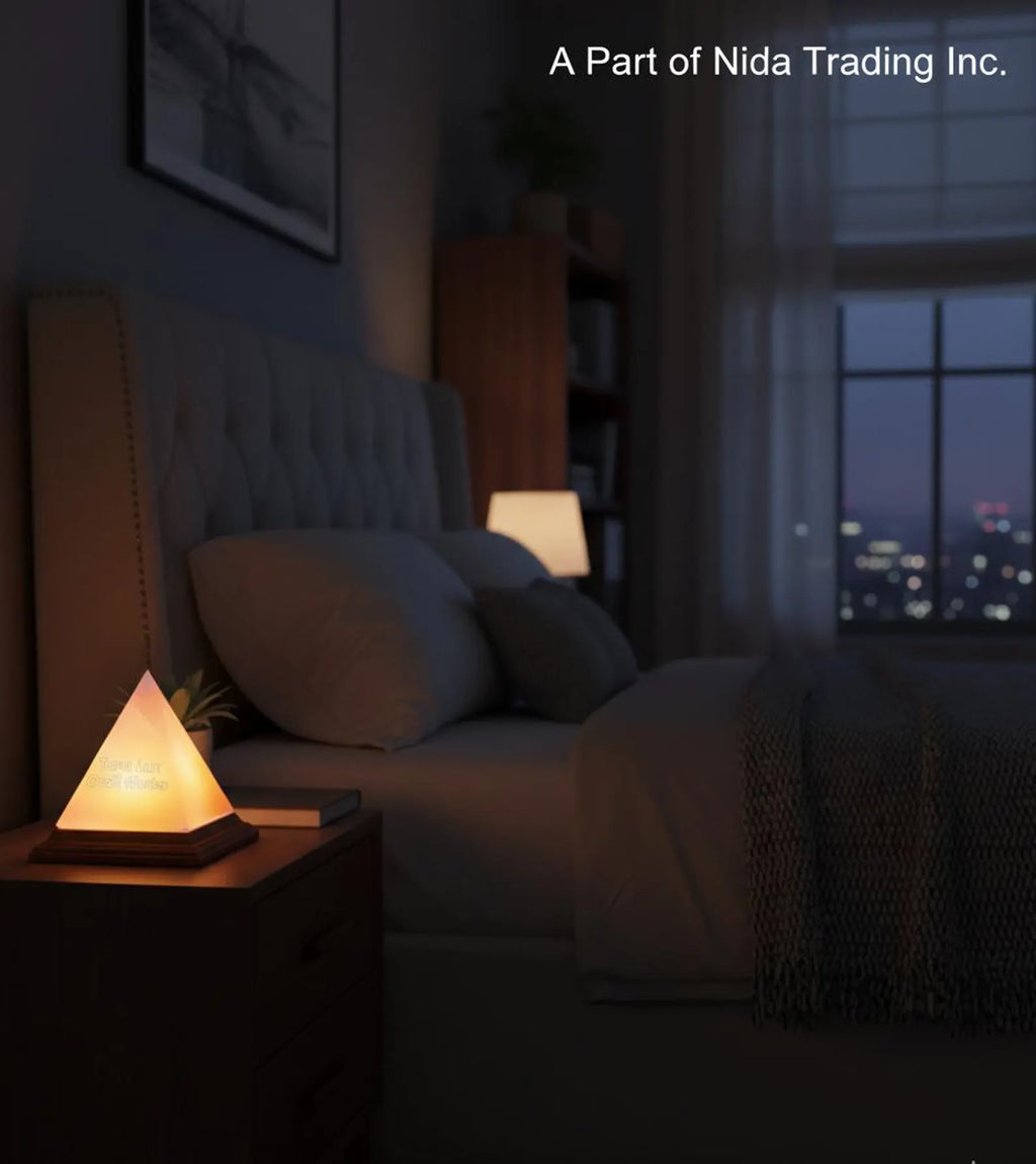 Himalayan Pink Salt Lamp Pyramid | Natural Crystal Rock Lamp | Handcrafted Wellness Decor