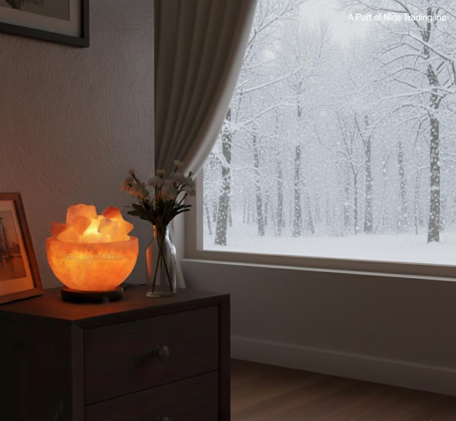 Fire Bowl with Chunks 6”, Himalayan Rock Lamp, 6” Decorative Salt Lamps