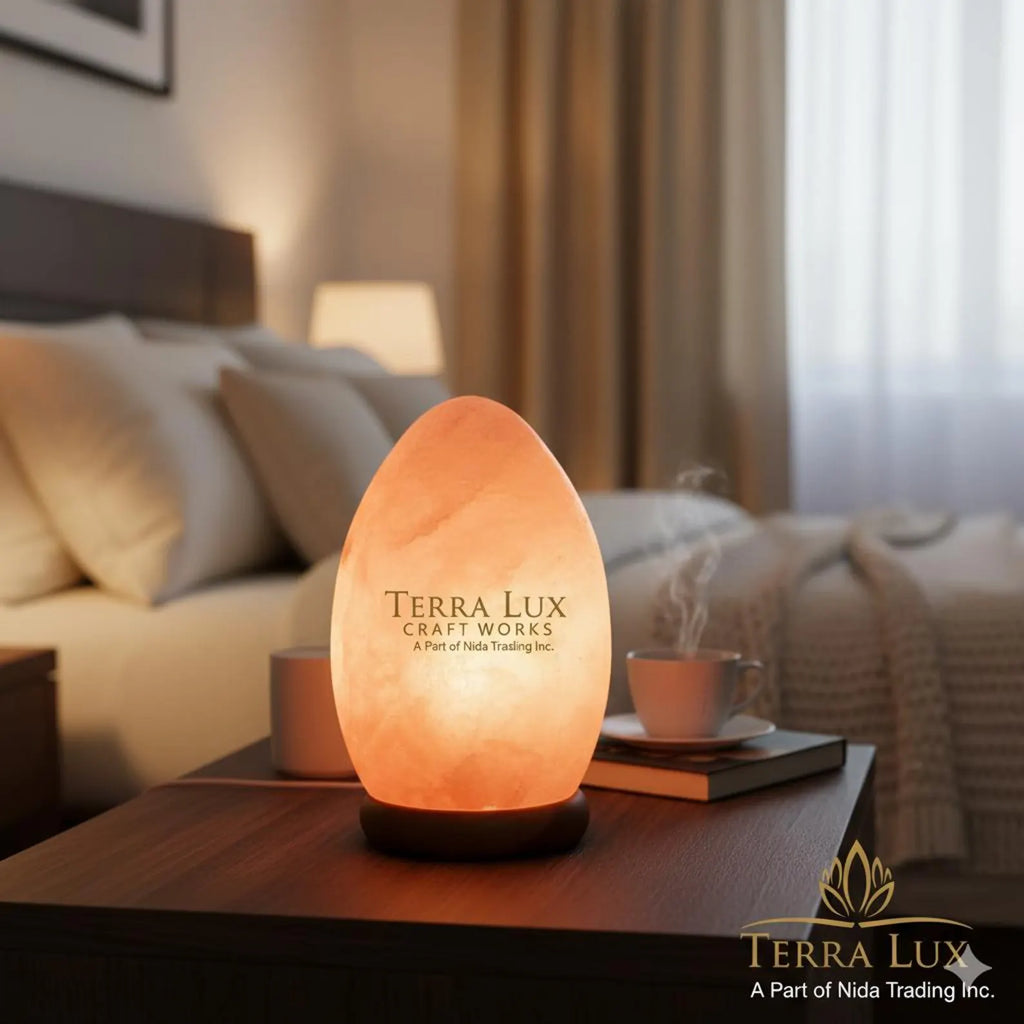 Egg Himalayan Salt Lamp - Air Purifier- Home Decor - Handcrafted Egg Shape - Gift