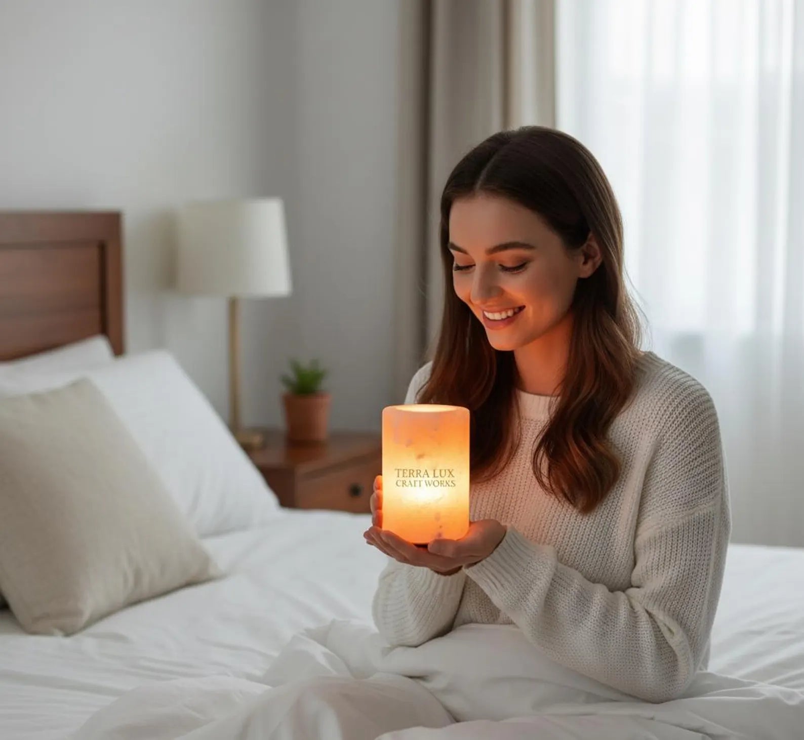 Cylinder pink salt lamp 6 inch - Himalayan Lamp- Home Decor- Gift products