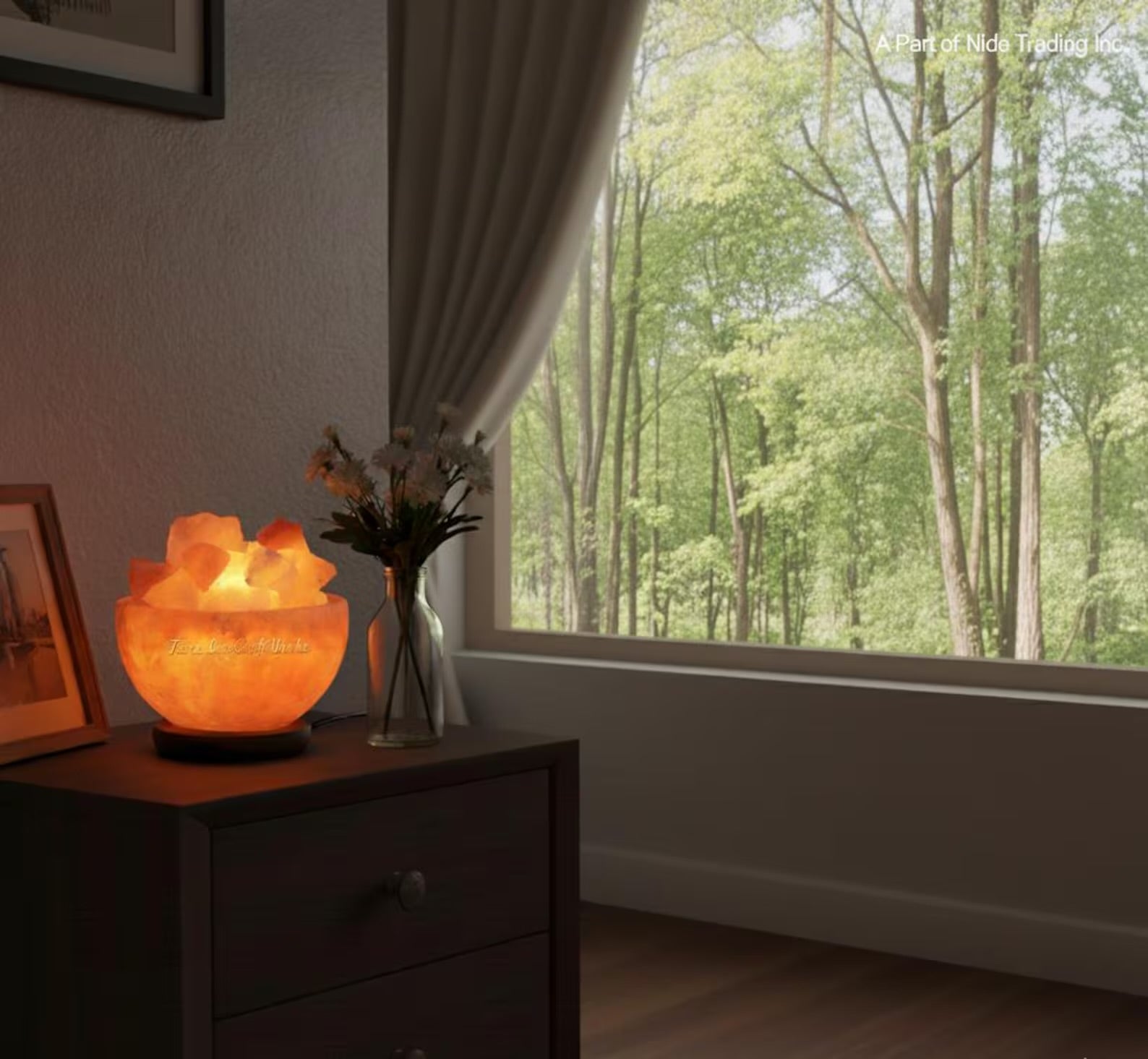 Fire Bowl with Chunks 6”, Himalayan Rock Lamp, 6” Decorative Salt Lamps