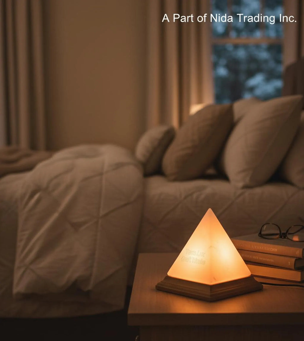 Himalayan Pink Salt Lamp Pyramid | Natural Crystal Rock Lamp | Handcrafted Wellness Decor