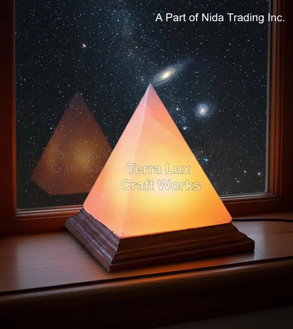 Himalayan Pink Salt Lamp Pyramid | Natural Crystal Rock Lamp | Handcrafted Wellness Decor
