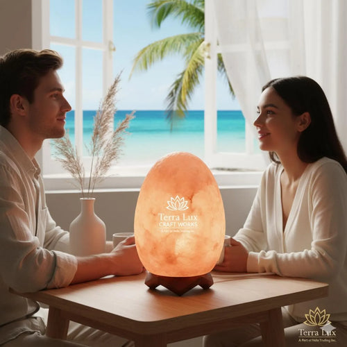 Egg Himalayan Salt Lamp - Air Purifier- Home Decor - Handcrafted Egg Shape - Gift