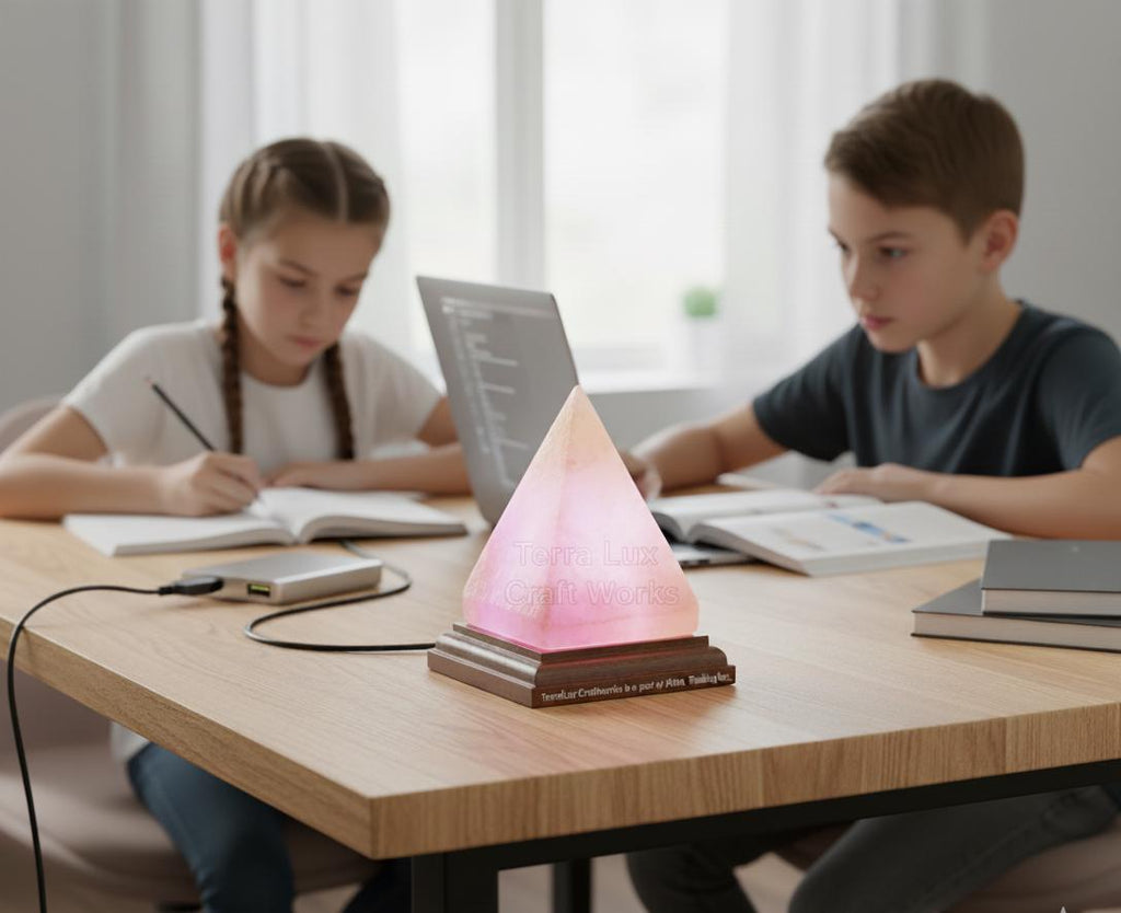 USB Pyramid LED Lamp, 3 Inch Night Light, Modern Desk Decor, Home Office Lighting