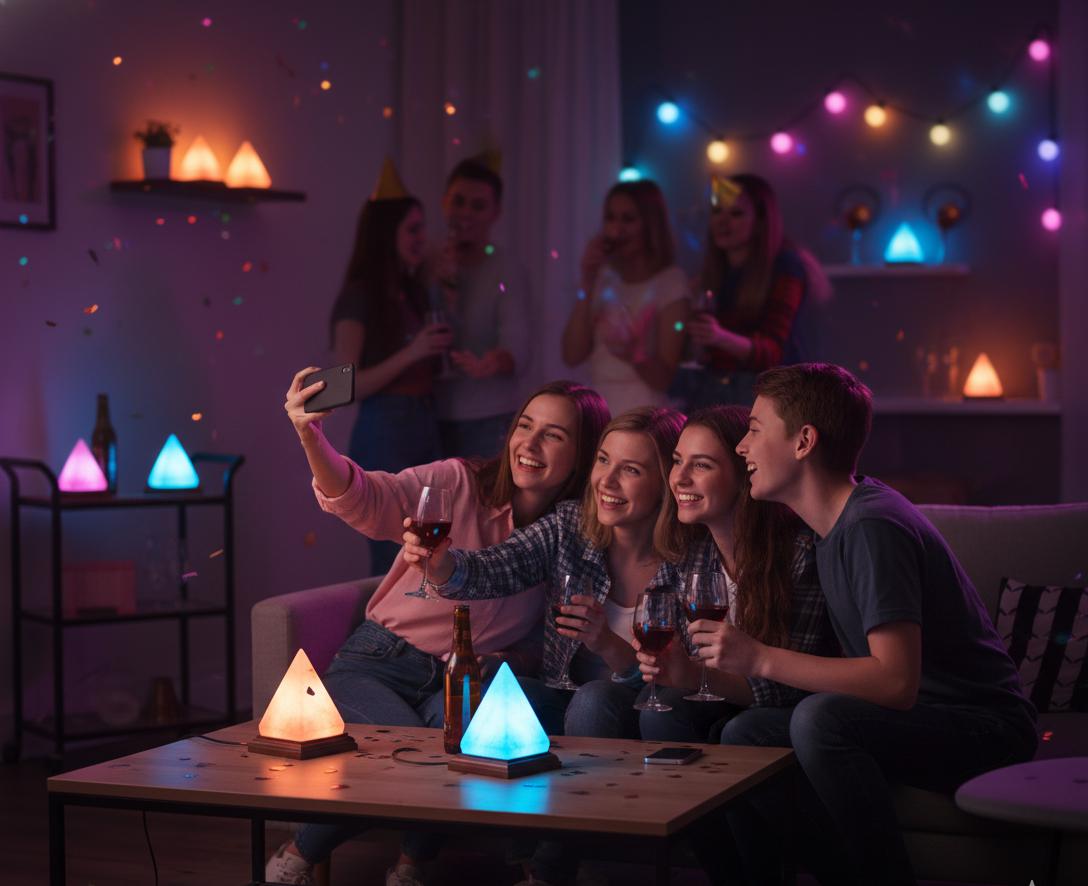 USB Pyramid LED Lamp, 3 Inch Night Light, Modern Desk Decor, Home Office Lighting