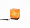 USB Himalayan Salt Cube Lamp, Color Changing Night Light, Pink Crystal Desk Light, Gift