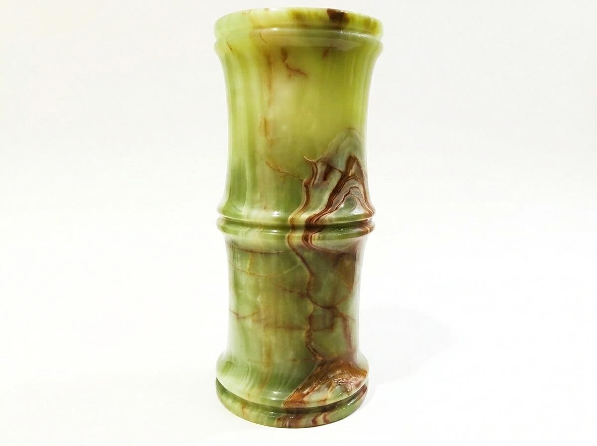 Handcrafted Bamboo Onyx Lamp 5x5x12, Natural Stone Lighting, Living Room Office Decor