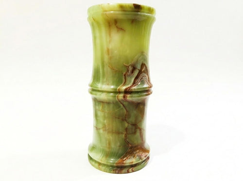 Handcrafted Bamboo Onyx Lamp 5x5x12, Natural Stone Lighting, Living Room Office Decor