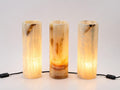 Onyx Cylinder Lamp 4x12 Inch, Natural Stone Table Lamp, Luxury Night Light Home Decor