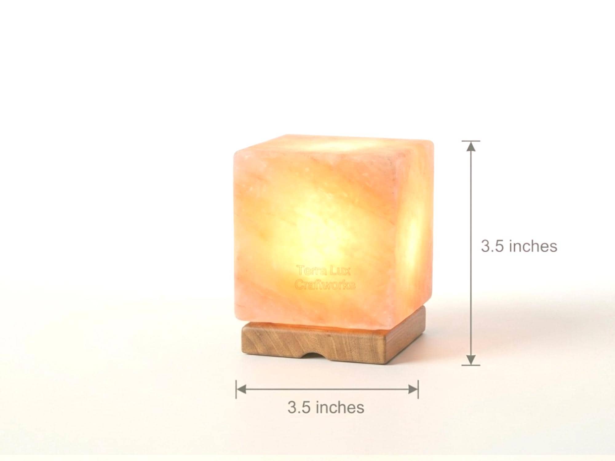 USB Himalayan Salt Cube Lamp, Color Changing Night Light, Pink Crystal Desk Light, Gift