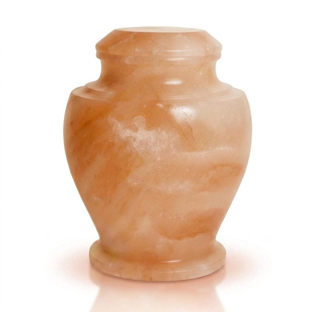 Himalayan Salt Cremation Urn Set 4x6 5x7 8x11, Biodegradable Memorial Ashes Urn, Adult Container