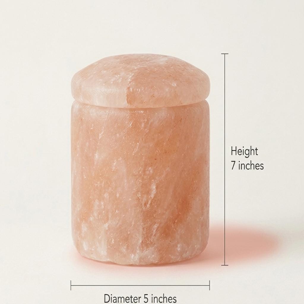 Himalayan Salt Cylinder Cremation Urn Set 4x6 5x7 8x11, Biodegradable Memorial Ashes Urn