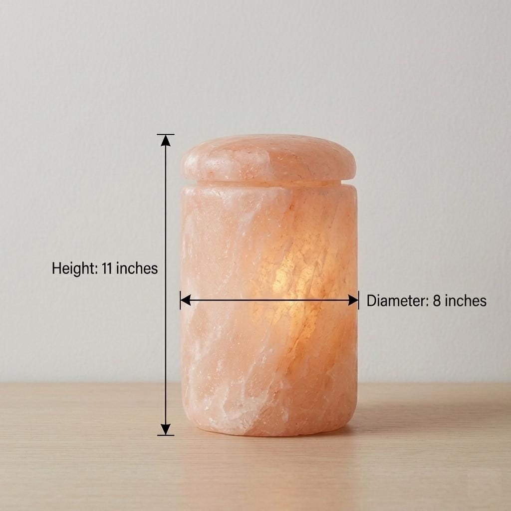 Himalayan Salt Cylinder Cremation Urn Set 4x6 5x7 8x11, Biodegradable Memorial Ashes Urn