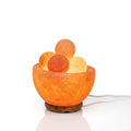 Handmade Himalayan Salt Bowl Lamp with Balls, 6 Inch Crystal Home Decor Light