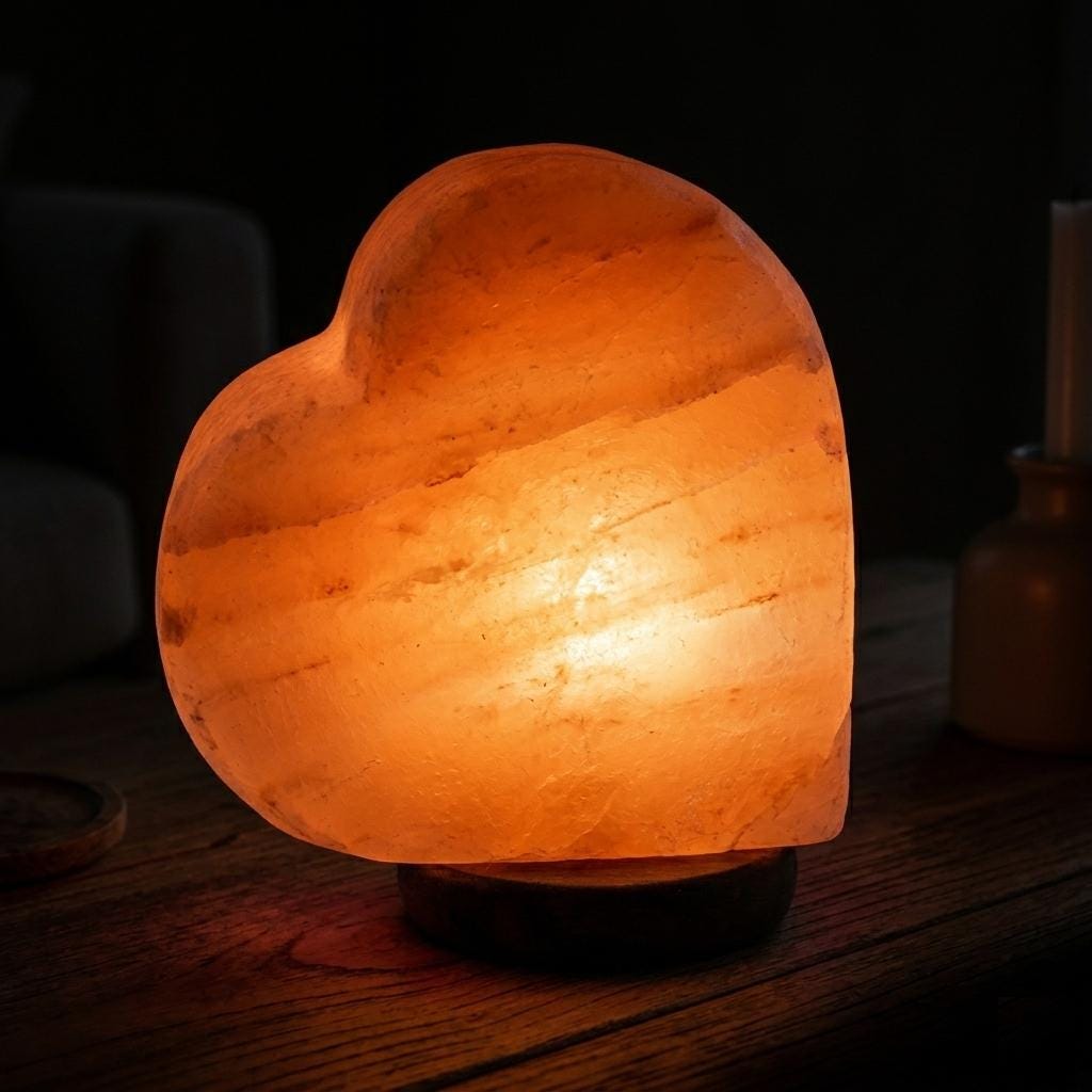Heart Shaped Himalayan Pink Salt Lamp, Valentine Night Light, Romantic Home Decor Gift