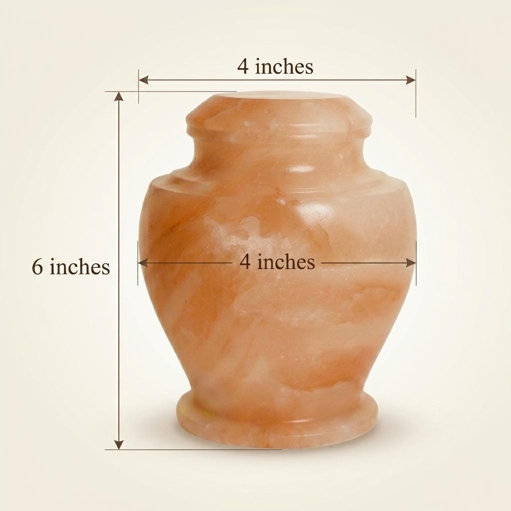 Himalayan Salt Cremation Urn Set 4x6 5x7 8x11, Biodegradable Memorial Ashes Urn, Adult Container
