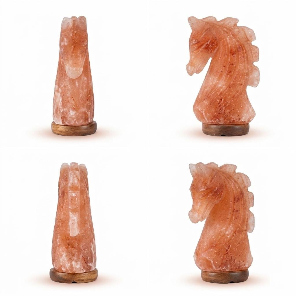 Horse Neck Himalayan Salt Lamp, Handcrafted Natural Crystal Night Light, Home Decor