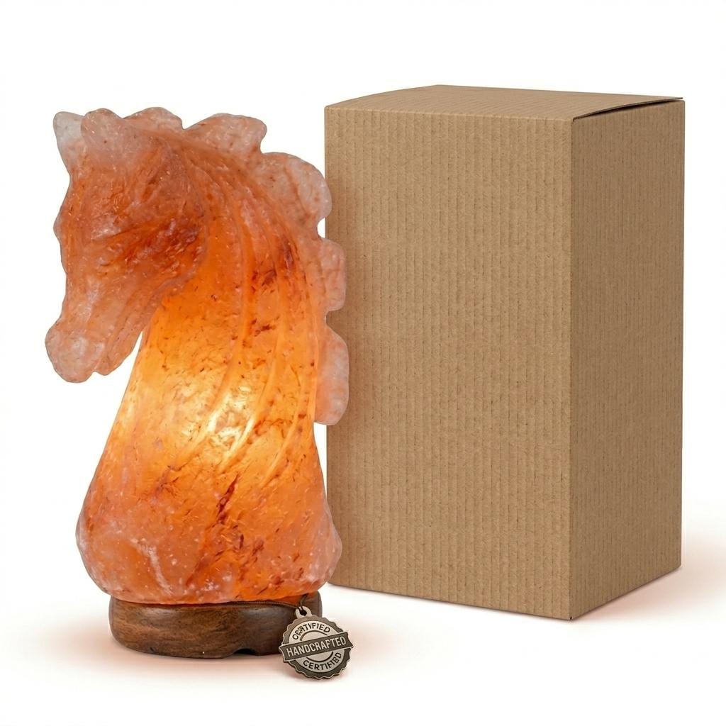 Horse Neck Himalayan Salt Lamp, Handcrafted Natural Crystal Night Light, Home Decor