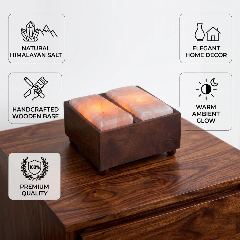 Himalayan Rock Salt Foot Lamp, Relaxing Spa Night Light, Home Decor Wellness Gift