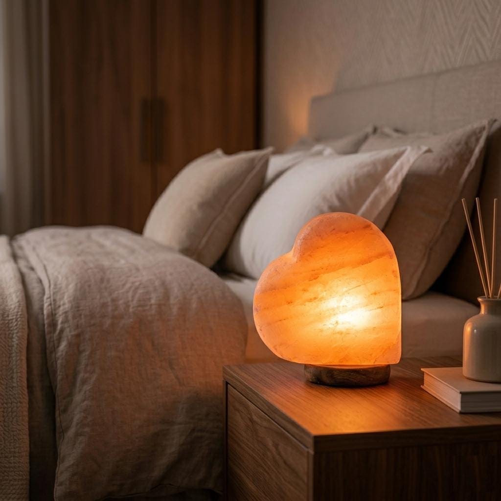 Heart Shaped Himalayan Pink Salt Lamp, Valentine Night Light, Romantic Home Decor Gift