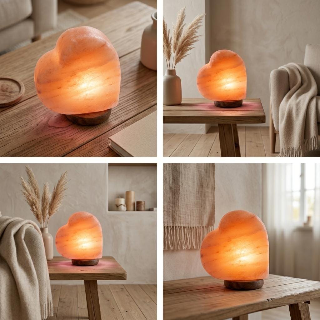 Heart Shaped Himalayan Pink Salt Lamp, Valentine Night Light, Romantic Home Decor Gift